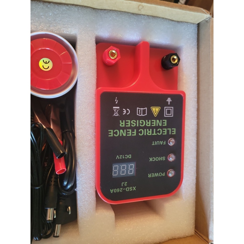 10KM Electric Fence Charger, Portable Electric Fence Energizer, 2J Waterproof...